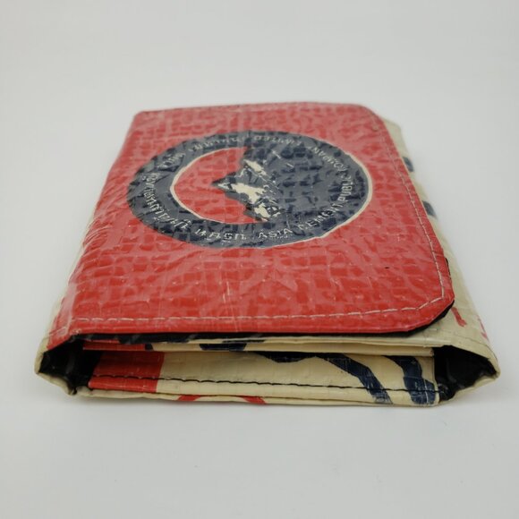 Torrain Wallet Recycled Cement Bag Material Bi-Fold Vegan Unisex Red White - Picture 4 of 13
